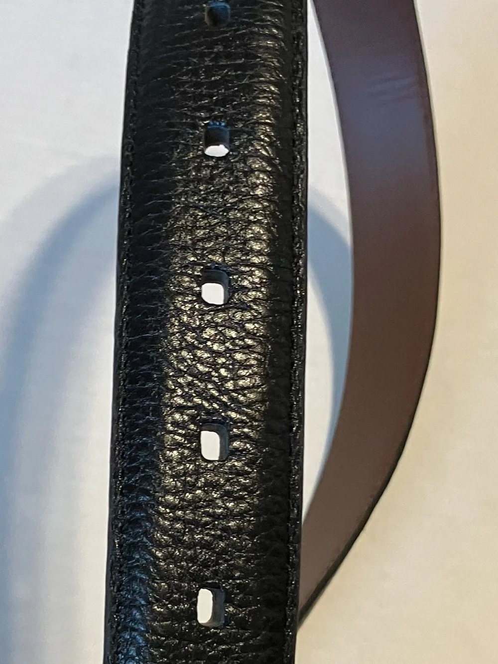 Classic Men's Black Leather Belt with Silver Buckle Sz 46/48
